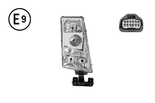 Faro Destro Manuale (H7-Py21W-W5W) Conn. Rettangolare Volvo Fh2 OE 21001668
