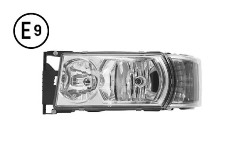 Faro Sinistro Manuale Alogeno Luce Diurna Base Cromata Senza Lampadina (Led-H1-H21W-H7) Scania Serie R2010 OE 1949888 - 2241826