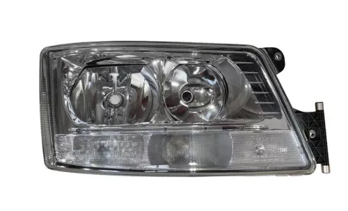 Proiettore Destro Elettrico Alogeno-Led 24 V Con Portalampada - Senza Lampadina (H7 - H7 - Py21W - H21W - Led) Con Luci Diurne H21W Connettore Rettangolare Posteriore Centrale 6+3 Pin - Con Motorino E Centralina Man Tgs OE 81251016504 - 81251016664 - 8125