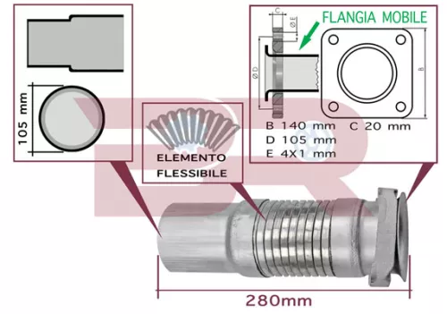 TUBO SCARICO D. 105 - L. 310